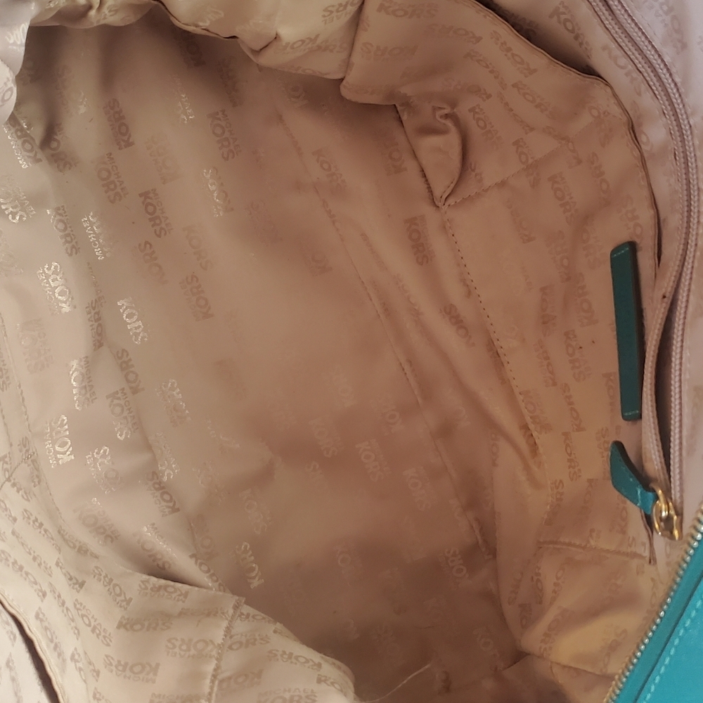Michael Kors Medium Dome Saffiano Leather Satchel Teal - Picture 12 of 13